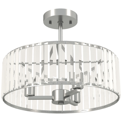 HOMCOM Crystal Chandelier E14 3-Light Silver Tone