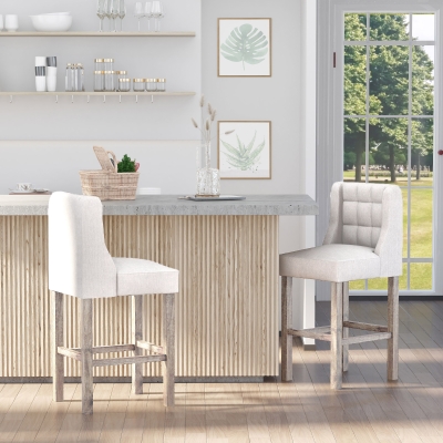 HOMCOM Sgabello da Bar 47 x 50 x 101 cm Beige