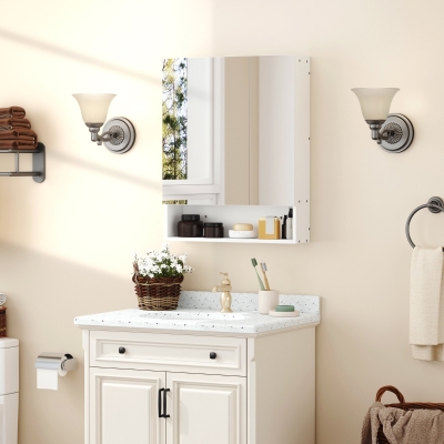Kleankin Wall-Mounted Bathroom Cabinet with Mirror White