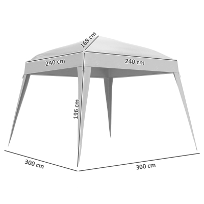 Outsunny Toldo de Substituição para Tenda 3x3m Teto de Reposição para Tenda Dobrável de Jardim em Tecido Oxford com Proteção UPF 50+ Branco
