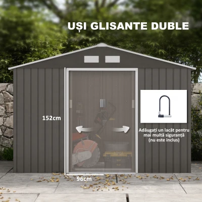 Outsunny magazie scule si unelte, din fier 277x195x192cm(m-5)