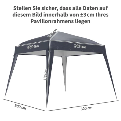 Outsunny Pavillon-Ersatzdach, Ersatzplane für 3 x 3 m Gartenpavillon, Gartenzeltdach-Ersatz, UPF50+, Oxford-Stoff, Dunkelgrau