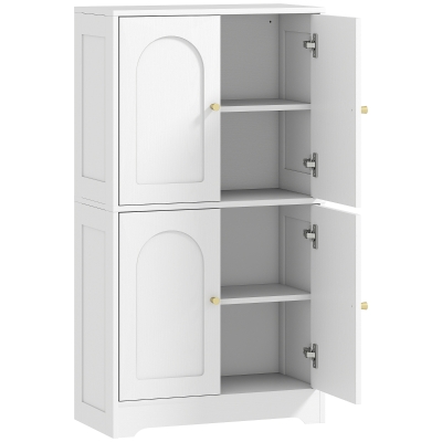 HOMCOM Kitchen Storage Cabinet 4-Door Adjustable Shelves White