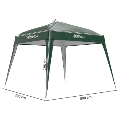 Outsunny Toldo de Tenda de Substituição 3x3m Teto de Reposição para Tenda Dobrável de Jardim em Tecido Oxford com Proteção UPF 50+ Verde
