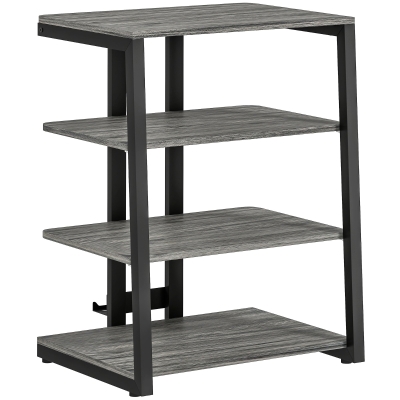 HOMCOM HiFi Stand with 4 Storage Shelves Dark Grey