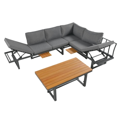 Ensemble de meubles de jardin 3 pièces, Gris