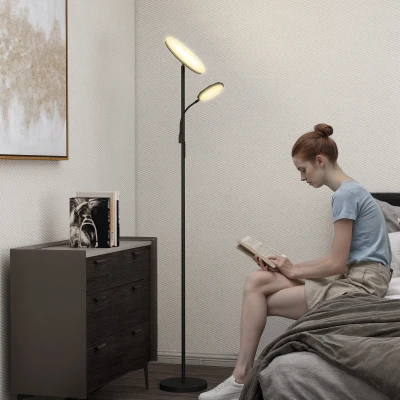 HOMCOM Mother & Child Floor Lamp Dimmable Black