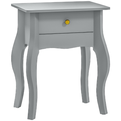 HOMCOM French Side Table with Drawer Grey