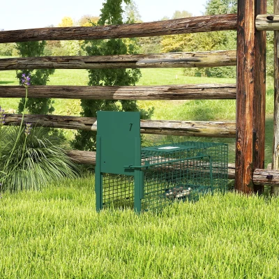 Outsunny Trappola per animali 60cm x 18cm x 20cm Verde