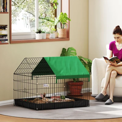 PawHut Cage Lapins Extérieur Bâche Protection 90x75cm