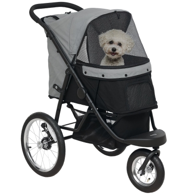 PawHut Passeggino per Cani e Gatti 100cm x 58cm x 100cm Grigio