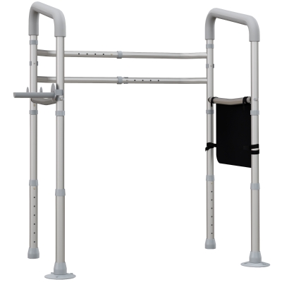 HOMCOM Adjustable Toilet Frame with Arms 136kg Capacity