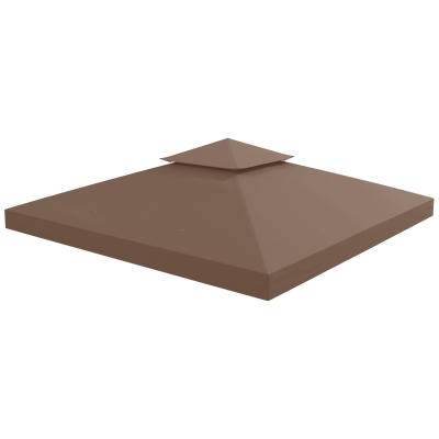 Outsunny Ersatzdach für Pavillons, mit Winddach, Wasserabführung, robust und langlebig, Farbe: Kaffee, 3 x 3 m