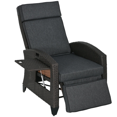 Outsunny Recliner Chair Adjustable Backrest Grey