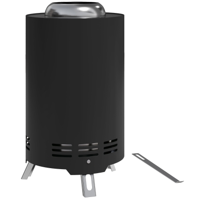 Outsunny Smokeless Fire Pit Stainless Steel 16x16cm Black