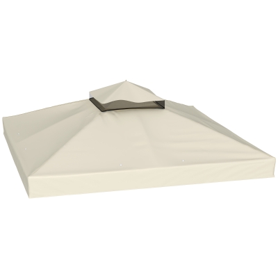 Outsunny Copertura per Gazebo 3x3m UPF30+ a 2 Livelli Crema