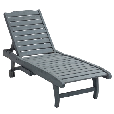 Sun Lounger 182cm x 60cm x 35cm Grey