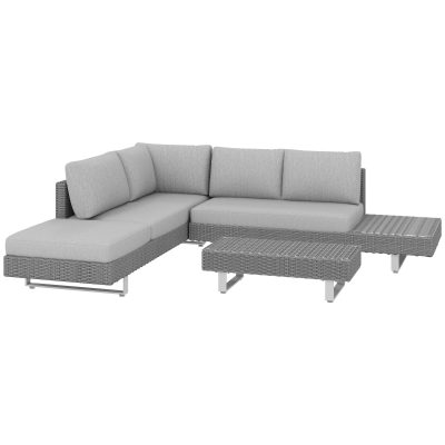Garden Furniture Set 196W x 69D x 59H cm Light Grey