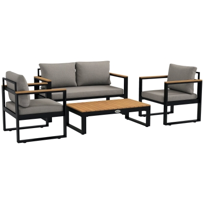 Set din 4 piese de mobilier pentru gradina cu canapea pe