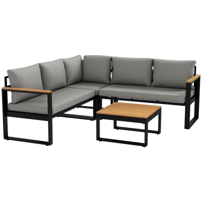 Set de mobilier pentru gradina din 4 piese cu 2 canapele