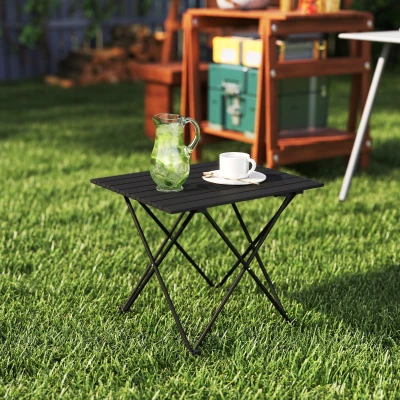 Outsunny Table Camping Pliante Métal Légère + Sac Transport