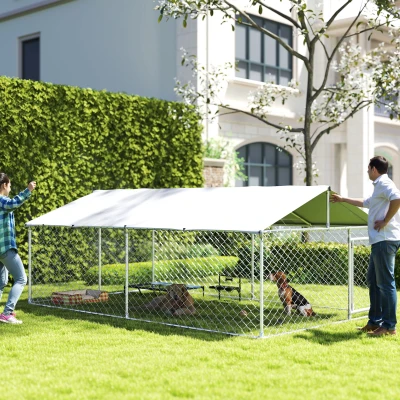PawHut Kennel per Cani Grandi fino 30kg da Esterno 4x2.3x1.5m