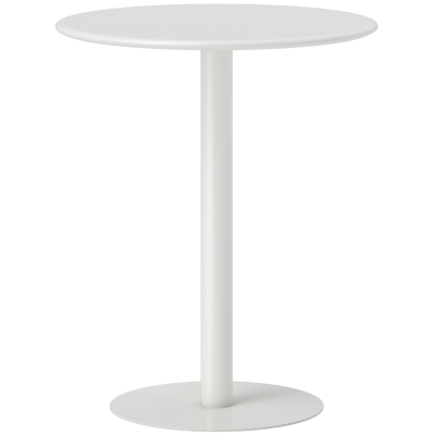HOMCOM Mesa de Comedor Redonda para 2 Personas Mesa de Cocina de Acero para Interior y Exterior Ø60x72 cm Blanco