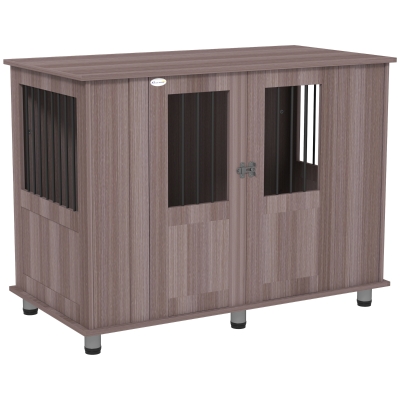 PawHut Dog Crate Table for Medium and Large Dogs with Magnetic Door for Indoor Use, 116 x 60 x 87 cm, Purple
