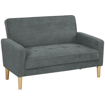 HOMCOM Velvet 2-Seater Sofa - Grey