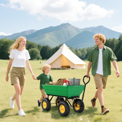 Outsunny Carrello da Giardino 75L con Vasca Ribaltabile
