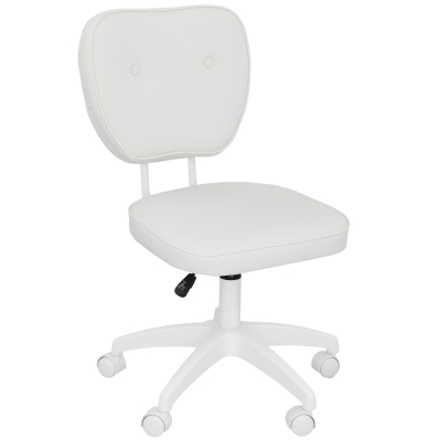 Vinsetto Chaise de Bureau Pivotante Hauteur Réglable Blanc