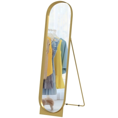 HOMCOM Miroir Arqué 40x160cm Métal Doré Antidéflagrant