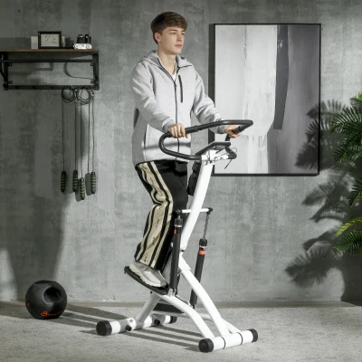 SPORTNOW STEPPER mit 12 Widerstandsstufen, LCD-Anzeige, 2 Rollen, 80 cm  x 61 cm x 134 cm, Weiß + Schwarz