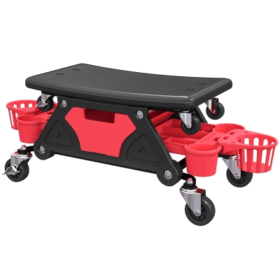 HOMCOM Tabouret Atelier Mobile 135kg Rotatif Rouge
