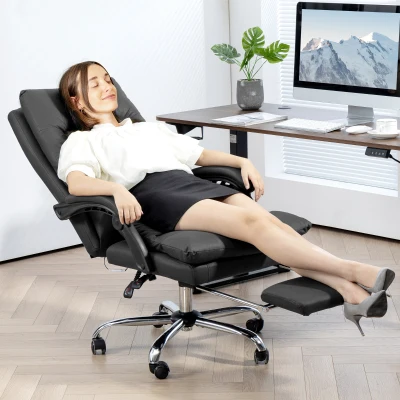 Vinsetto Sedia da Ufficio con Funzione Massaggiante 65cm x 72cm x 117cm Nero