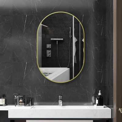 HOMCOM Specchio da Bagno 60x90x3 cm Oro