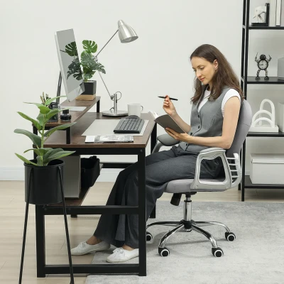 Vinsetto Sedia da Ufficio 59,5cm x 60,5cm x 103cm Grigio Chiaro