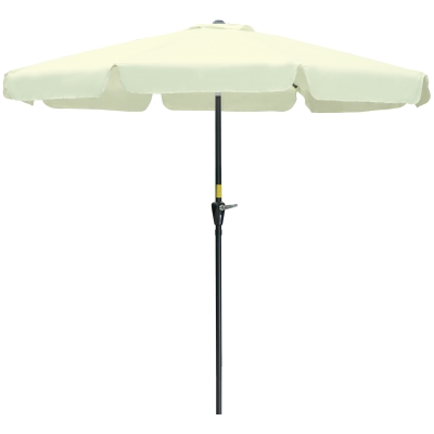 Outsunny Sonnenschirm Terrassenschirm Marktschirm Ø2,66 m UV-Schutz 50+ Gartenschirm 8 Rippen verstellbar Beige
