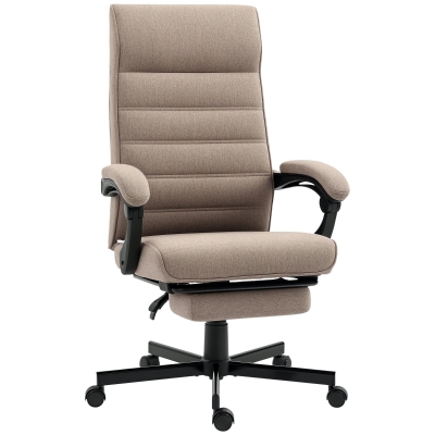 Vinsetto Sedia da Ufficio con Altezza Regolabile, Poggiapiedi Incluso e Seduta Imbottita, 68x67x106-114 cm, Marrone