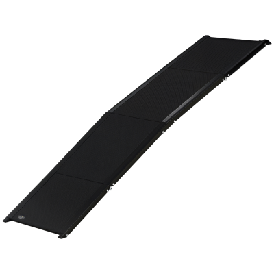 PawHut Rampa per Cani Pieghevole con Superficie Antiscivolo in MDF e Alluminio, 158×43.5×2.5 cm, Nero