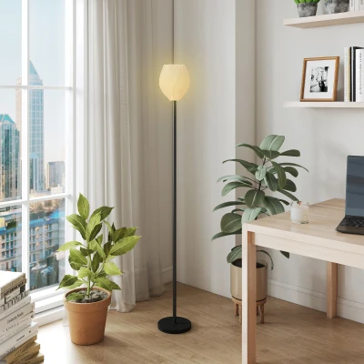 HOMCOM Modern Floor Lamp Rose Shade E27 Holder White