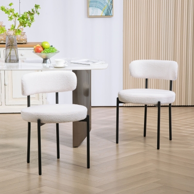 HOMCOM Sedie da pranzo 51cm x 51cm x 76cm Bianco crema