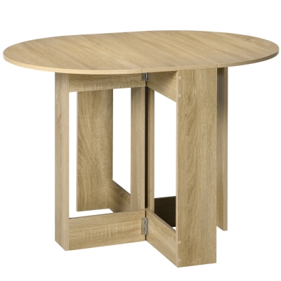 HOMCOM Table Ovale Pliable Bois Chêne Salle à Manger