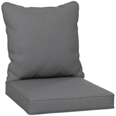 Outsunny Patio Chair Cushion Set Charcoal Grey