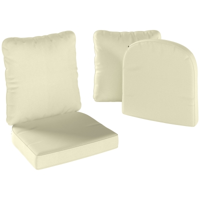 Outsunny Ensemble 2 Coussins D'assise Dossier Crème Int/Ext