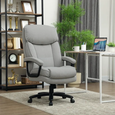 HOMCOM Sedia da ufficio 79cm x 68,5cm x 125cm Grigio chiaro