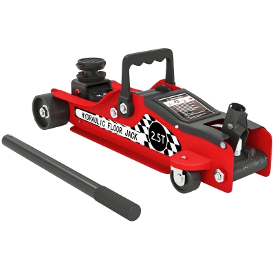 HOMCOM Cric Hydraulique Extra Plat 2500kg Rouge