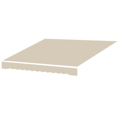 Outsunny Toile Store Banne 2,82x2,4m Polyester Crème Anti-UV