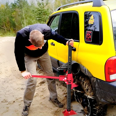 HOMCOM 3 Tonne High Lift Farm Jack for 4x4 Trucks Red