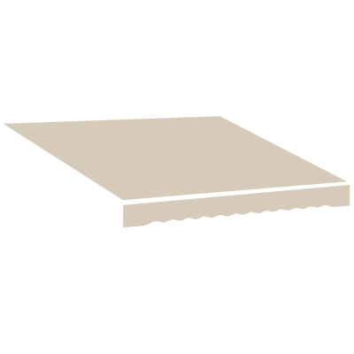 Outsunny Toile Store Banne 2,82x2,4m Polyester Crème Anti-UV